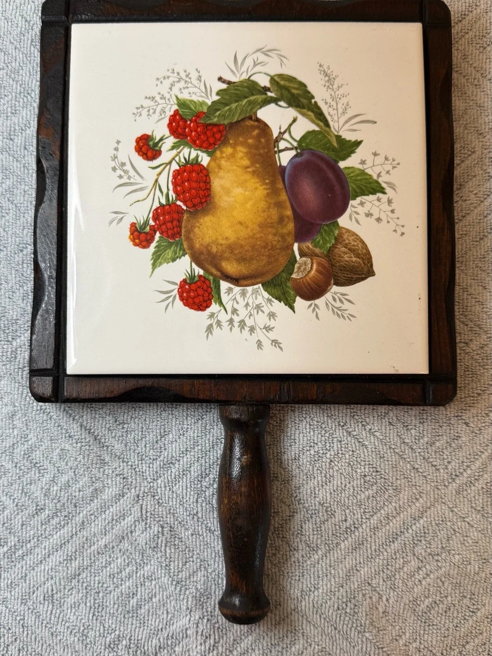 Botanical Fruit Ceramic Trivet - Gold, Red, Purple